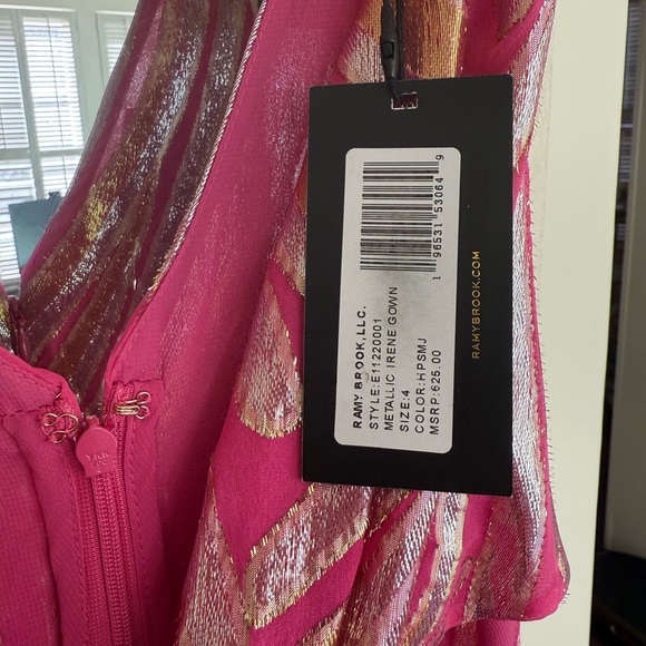 NWT Ramy Brook Formal Metallic Cutout Gown Size 4 - Picture 5 of 6